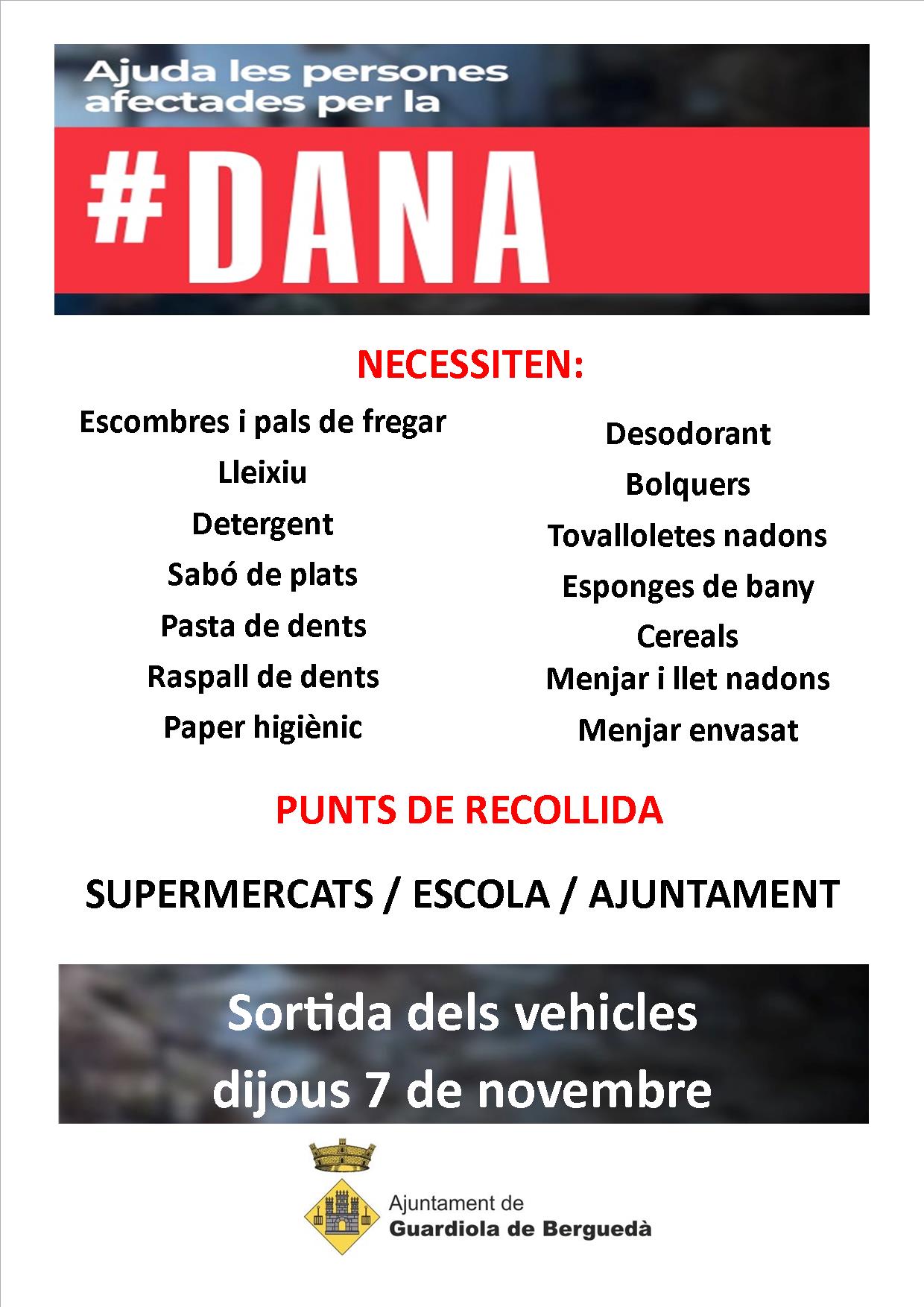 Ajuda a les persones afectades per la DANA